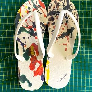 New Flip Flop ~ Orange Floral
